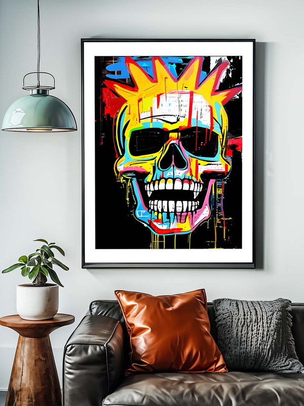 Limitierter Kunstdruck "neon skull"