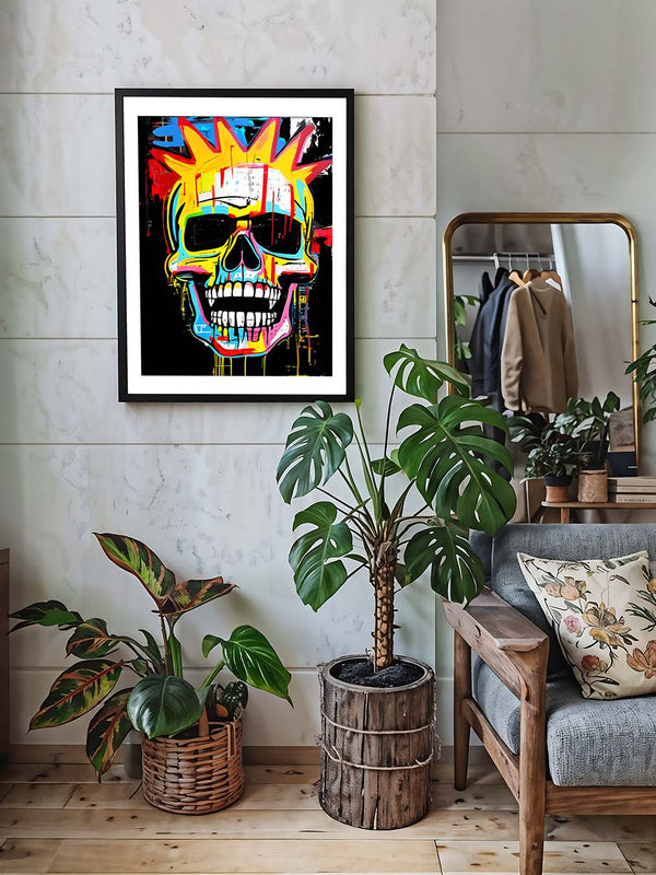 Limitierter Kunstdruck "neon skull"