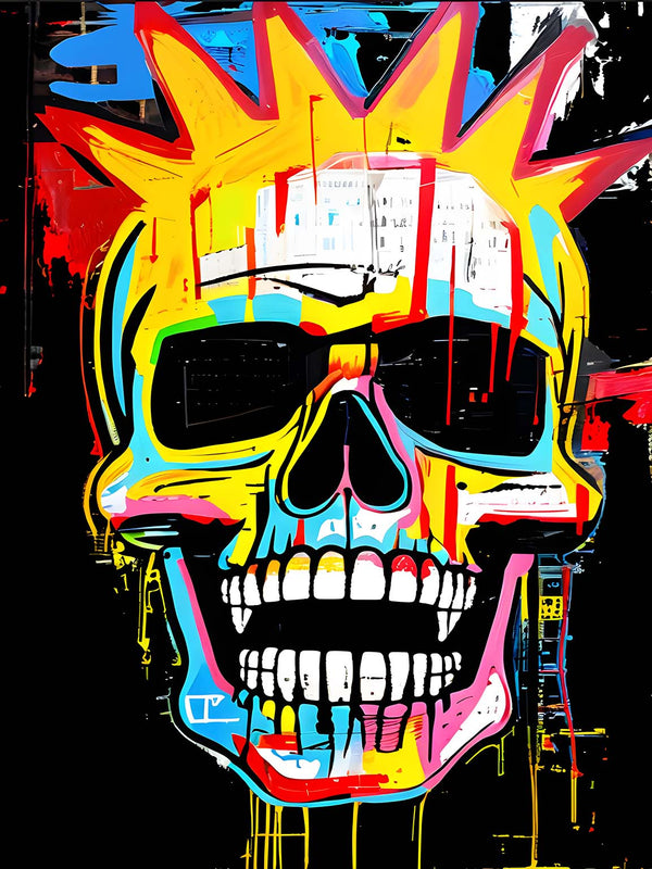 Limitierter Kunstdruck "neon skull"